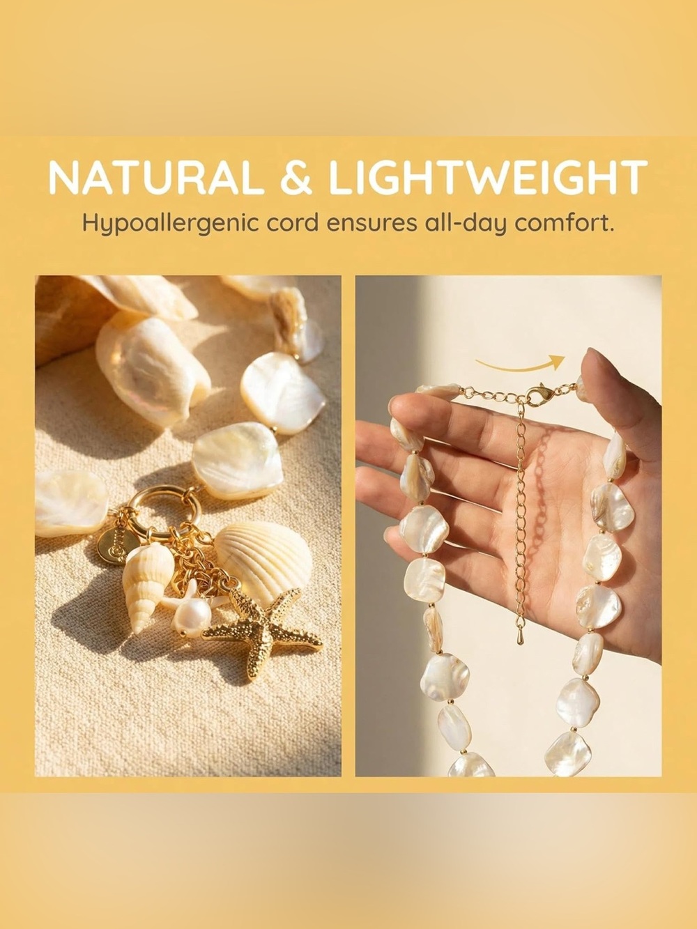2️⃣pc Set Seashell Pendant Statement Necklace And Earrings Set in Pearl - Picture 4 of 6